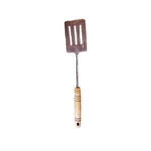 EKCO USA Vintage Spatula 14 Inch 3 Slotted Nylon Brown & Wood Handle